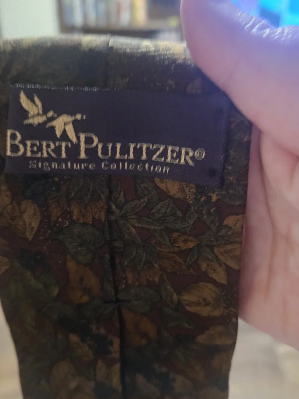 Bert Pulitzer Brown Floral Silk Tie - Signature Collection